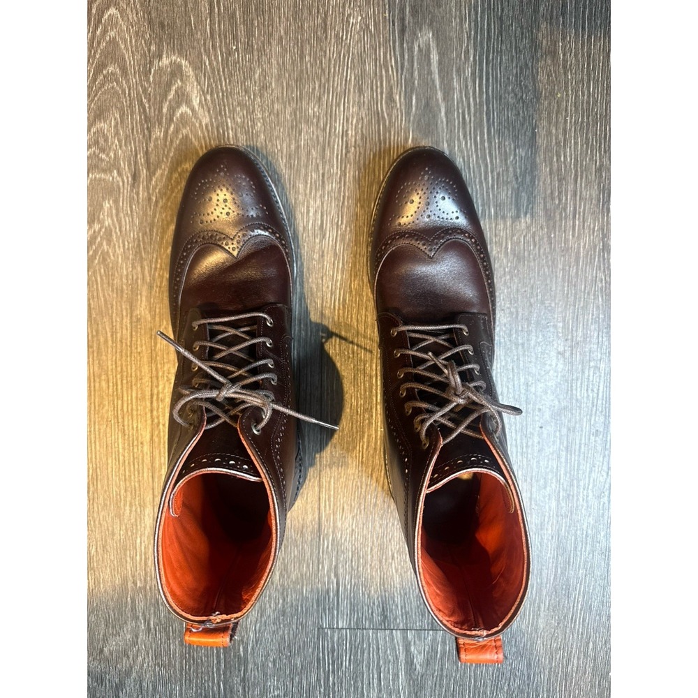 Allen Edmonds Dalton Wingtip Boots 12 B Dark Chili Leather Brogue Goodyear Welt